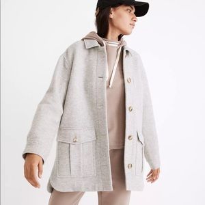 Madewell Belrose Shirt Jacket in Light Graphite Melange